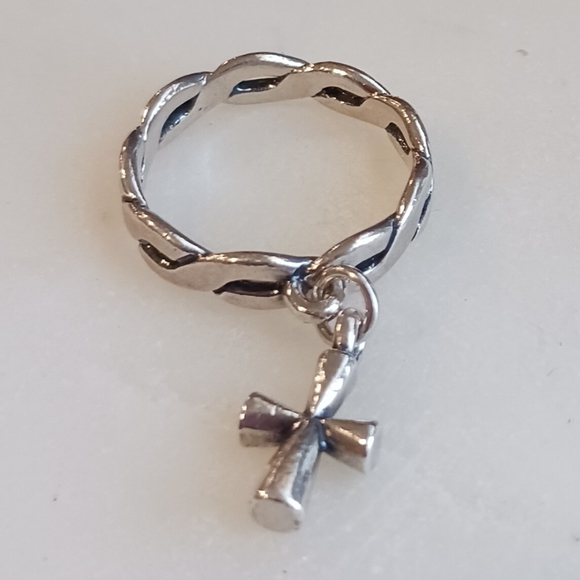 James Avery Jewelry - James Avery St. Teresa Dangle Cross Twisted Wire Ring RETIRED